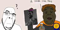 afro anti_booru award badge boorucuck brown_hair brown_skin holding_object hunky_twink_sex_machine i_look_like_this meta:op_took_a_selfie_of_xerself nas:gigachad question_mark self_insert shitskin soycuck stamp subvariant:chubby_sissy_anal_machine variant:alicia variant:cobson // 1142x576 // 338.5KB