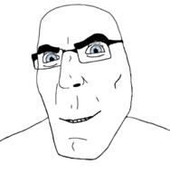 a10_eyes blue_eyes glasses smile soyjak subvariant:teutonson template thick_eyebrows trend:aryan variant:cobson // 659x674 // 60.6KB