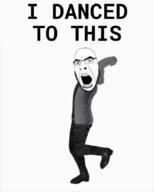 animated arm clothes foot full_body glasses hand leg open_mouth shoe soyjak stubble text variant:cobson vest video // 800x1000 // 2.6MB