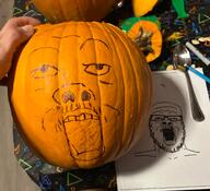 art carving halloween irl pumpkin variant:a24_slowburn_soyjak // 555x507 // 572.2KB
