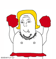 animated arms_up blond cheerleader cheerleading ext=gif hair happy pom_poms pompom skirt stubble tongue_out variant:flubbert white_background // 379x400 // 327.6KB