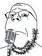 crying glasses microphone sad soyjak stubble variant:gapejak // 600x800 // 170.6KB