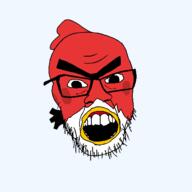 angry angry_birds animal bird glasses open_mouth soyjak stubble tail variant:feraljak // 1500x1500 // 40.9KB