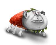 artist:cannedpocket ear hand leaf realistic red_eyes seed shading shadow smile soyjak strawberry subvariant:okynnig variant:impish_soyak_ears // 1324x1072 // 632.3KB