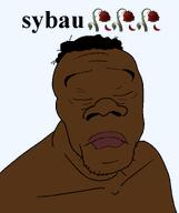 black_skin closed_eyes closed_mouth emoticon flower hair lips nose plant rose sad subvariant:feralnigger sybau text variant:feraljak wilted_rose // 1025x1222 // 50.4KB
