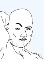 chad ear eyebrows eyes gigachad meta:tagme mouth nose raised_eyebrow stubble variant:hercules // 600x800 // 11.3KB