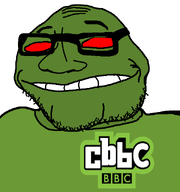 bald british_broadcasting_corporation cbbc chin dark evil glasses logo red_eyes smirk soyjak stubble subvariant:lakuse transparent_background variant:smugjak wrinkles // 600x640 // 33.8KB