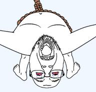 ack beard bloodshot_eyes crying eyebrows eyes full_body glasses hanging high_quality high_res leg looking_down meta:high_resolution meta:template mouth noose open_mouth remastered rope stubble subvariant:spineacked_bernd suicide tear teeth teeth_showing template tongue tongue_out transparent transparent_background upside_down variant:bernd wrinkles // 1205x1152 // 36.0KB