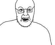 glasses mustache open_mouth soyjak stubble variant:unknown // 700x573 // 68.1KB