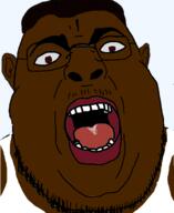 black_skin brown_eyes ear fat franklin_clinton glasses grand_theft_auto grand_theft_auto_v hair open_mouth sleeveless_shirt soyjak stubble variant:chugsjak // 1124x1374 // 378.5KB