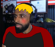 beard black_skin blush irl meta:not_oc myron_gaines nate_higger's_distant_cousin_(cape_rrackers) red_tshirt stubble subvariant:hunky_twink_sex_machine variant:unknown // 779x661 // 270.5KB