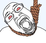ack bloodshot_eyes glasses hanging nigger noose open_mouth remastered soyjak stubble template transparent_background variant:bernd // 1200x1125 // 128.7KB
