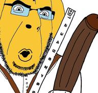 bbc glasses holding_object janny merge open_mouth ruler soyjak stubble variant:56jak variant:cobson // 1440x1365 // 693.7KB