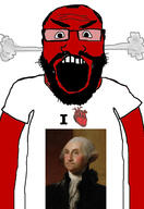 angry balding beard clothes george_washington glasses hair heart i_love open_mouth red_skin soyjak subvariant:science_lover tshirt variant:markiplier_soyjak // 2819x4096 // 1.0MB