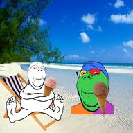 beach chair holding_object ice_cream subvariant:wholesome_soyjak trend:colorjak variant:gapejak // 1024x1024 // 1.6MB