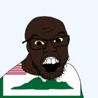 brown_skin country flag flag:grand_cape_mount_county flag:liberia glasses grand_cape_mount_county hair liberia liberian markiplier mountain open_mouth soyjak stubble transparent transparent_background variant:markiplier_soyjak // 1500x1500 // 44.9KB