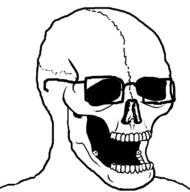 glasses open_mouth series:skeletonjaks skeleton skull soyjak variant:soyak // 714x720 // 67.2KB