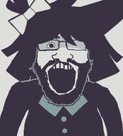 angry beard bow fundamental_paper_education glasses hair horn miss_bloomie one_eye science soyjak stubble subvariant:science_lover variant:markiplier_soyjak // 800x881 // 34.9KB