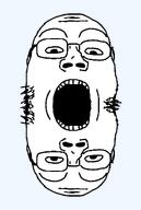 glasses head mirrored open_mouth soyjak stubble subvariant:gapejak_front symmetrical template transparent_background variant:gapejak // 500x746 // 13.2KB
