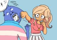 arm blue_skin coco_(ongezellig) discord fist hand mask ongezellig open_mouth punch soyjak stubble tongue variant:bernd white_skin yellow_hair // 1183x825 // 69.4KB