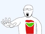 Sprokeman glasses no_eyes open_mouth pepsi pepsiman reaching_out sproke stubble variant:unknown // 1200x900 // 23.1KB