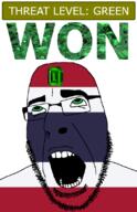 ahegao emerald featured flag:thailand gem glasses green green_eyes hair looking_up open_mouth schlog_color_event soyjak soyjak_blog stubble teeth text thailand threat_level_green variant:cobson won // 721x1115 // 139.0KB