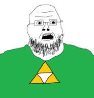 clothes fat glasses open_mouth tshirt zelda // 879x914 // 29.0KB