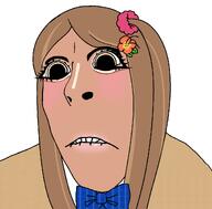 biting_lip bow brown_skin female flower gyaru gyarujak horny looking_to_the_left makeup mouth_open orange_eyes plant ponpon ponytail school_uniform subvariant:cobgal teeth variant:cobson // 1100x1080 // 301.9KB