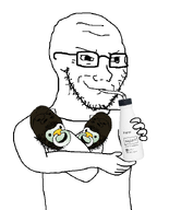 3soyjaks baby black_skin caca drinking glasses holding_bottle nigger pacifier smile smug soy soylent straw stubble subvariant:mustached_gapejak subvariant:soyak_(smug) transparent_background variant:gapejak variant:soyak // 564x699 // 55.0KB