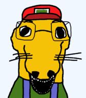 animal dog glasses open_mouth sneed snout soyjak variant:dogjak whisker // 604x686 // 15.5KB