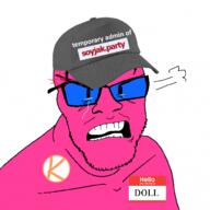 angry cap clothes doll_(user) glasses hat kolyma open_mouth pink_skin soyjak stubble variant:feraljak // 1500x1500 // 984.2KB
