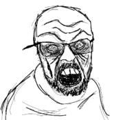 angry glasses open_mouth redraw soyjak stubble variant:feraljak // 760x688 // 29.6KB