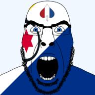 angry bbc beard bonaire facial_mark flag flag:bonaire flag:netherlands forehead_mark glasses looking_at_you netherlands open_mouth queen_of_spades soyjak spade star_(symbol) stubble subvariant:cobson_front2 thick_eyebrows transparent transparent_background variant:cobson white_eyes // 800x800 // 44.9KB
