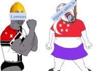 2soyjaks clothes flag flag:singapore full_body grey_skin hanging lemon lemon_(user) new_swabia singapoeran_splatoon_fan singapore soyjak underpants variant:bernd variant:chudjak // 3096x2243 // 596.6KB
