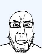 angry bald closed_mouth glasses merge series:chuddified_soyjaks series:fusionjaks stubble subvariant:chudplier2 transparent_background variant:chudjak variant:markiplier_soyjak // 600x800 // 14.6KB