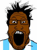 BRIMMIEST_COMMENTS_SECTION☣️☣️☣️_DO_NOT_ENTER☣️☣️☣️ argentina argentinian black_skin country countrywar flag flag:argentina glasses hair open_mouth soyjak stubble variant:markiplier_soyjak // 600x800 // 28.4KB