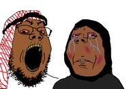 arab blood brown_skin bruise couple crying domestic_abuse female girl hairy hijab islam keffiyeh red_eyes subvariant:annabelle subvariant:wholesome_soyjak unibrow variant:gapejak wife woman yellow_teeth // 1333x902 // 55.1KB