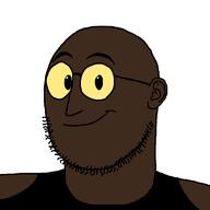 black_shirt brown_skin glasses hotdiggedydemon meta:antiswarthy nigger smile soyjak stubble variant:weirdpenis wife_beater yellow_eyes // 900x900 // 9.3KB