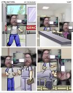 animated aviad_cornelius_balleli beard bed brown_hair clothes comic ctrl_alt_del_(webcomic) doctor full_body glasses hair hospital irl loss mii_channel_theme multiple_soyjaks sound stethoscope text variant:israeli_soyjak video white_skin // 624x790, 31.2s // 3.6MB