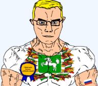 arm artifact award blue_eyes bronze buff christianity closed_mouth clothes crown eastern_orthodox eyes_like_the_o-o-cean flag flag:russia flag:tomsk_oblast glasses hair horse oblast orthodox_cross russia soyjak subvariant:chudjak_front subvariant:muscular_chud text tomsk_oblast transparent transparent_background tshirt variant:chudjak vein yellow_hair // 1059x929 // 256.9KB