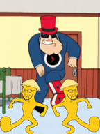 2soyjaks american_dad asian cartoon clock clothes dance full_body glasses mustache rice_hat series:TIME_TO_KICK_IT! smile smug stubble subvariant:soyak_(smug) time_to_kick_it top_hat variant:soyak white_skin yellow_skin // 400x533 // 2.1MB