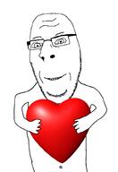 arm glasses hand heart holding_heart holding_object redraw smile soyjak stubble subvariant:nucob variant:cobson // 680x991 // 111.0KB