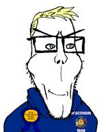 1848 aryan award blue_eyes chad clothes euromutt flag flag:wisconsin glasses hetero most_unbothered_hetero_award opposite soyjak stubble subvariant:euroaryan subvariant:euromutt unbothered united_states variant:markiplier_soyjak white_skin wisconsin yellow_hair // 512x636 // 36.1KB