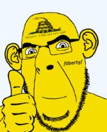 liberty arm closed_mouth don't_treat_on_me earr flag:gadsden glasses green_skinass libertarian snake stubble thumbs_up variant:cobson yellow_skin // 1472x1802 // 354.5KB