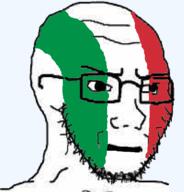 closed_mouth concerned flag flag:italy frown glasses italy meta:low_resolution soyjak stubble variant:soyak // 498x520 // 117.4KB