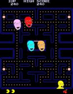 5soyjaks blue_skin cherry food fruit ghost glasses maze open_mouth orange_skin pacman pink_skin red_skin soyjak stubble text variant:feraljak variant:soyak video_game yellow_skin // 448x576 // 19.6KB