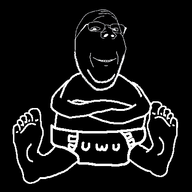 2soyjaks animated black_skin blue_skin body_variant:diaper_gape calm closed_mouth crossed_arms diaper foot full_body glasses inverted poop poopjak sitting smile soyjak stubble subvariant:wholesome_soyjak variant:gapejak variant:markiplier_soyjak // 400x400 // 137.4KB