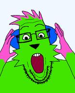 dont_touch_my_pizza fur furry glasses green_skin kevin nyanwolf open_mouth soyjak stubble variant:ppp // 1000x1233 // 35.0KB