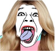 clothes flag flag:transgender_pride_flag glowup lipstick makeup open_mouth tranny variant:bernd wig yellow_hair // 1156x1080 // 631.2KB