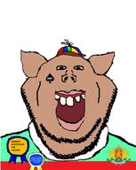 award badge bbc bulgaria bulgarian_(user) clothes ear flag:bulgaria obsessed open_mouth opposite pig propeller_hat queen_of_spades soyjak stubble subvariant:impish_front subvariant:kranos text variant:impish_soyak_ears // 594x743 // 141.4KB